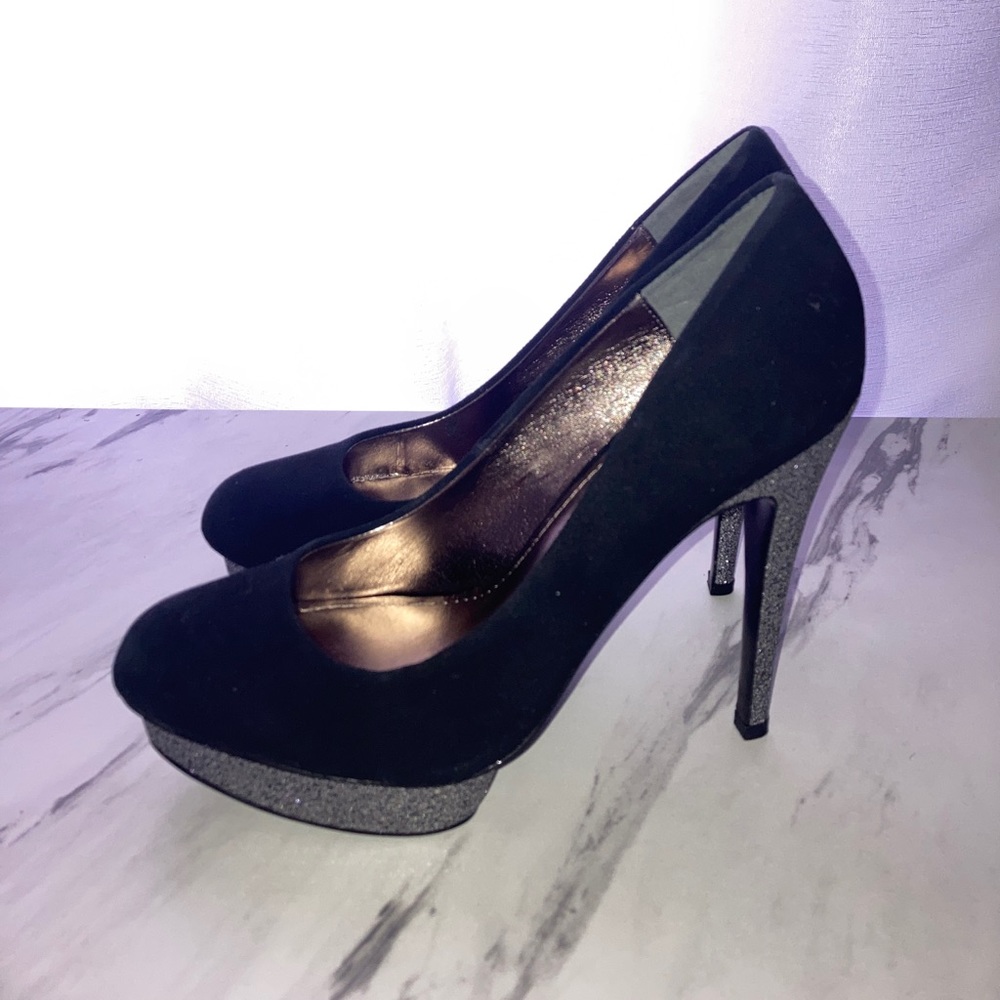 Dolce Vita Black Suede Platform Heels Sz 8